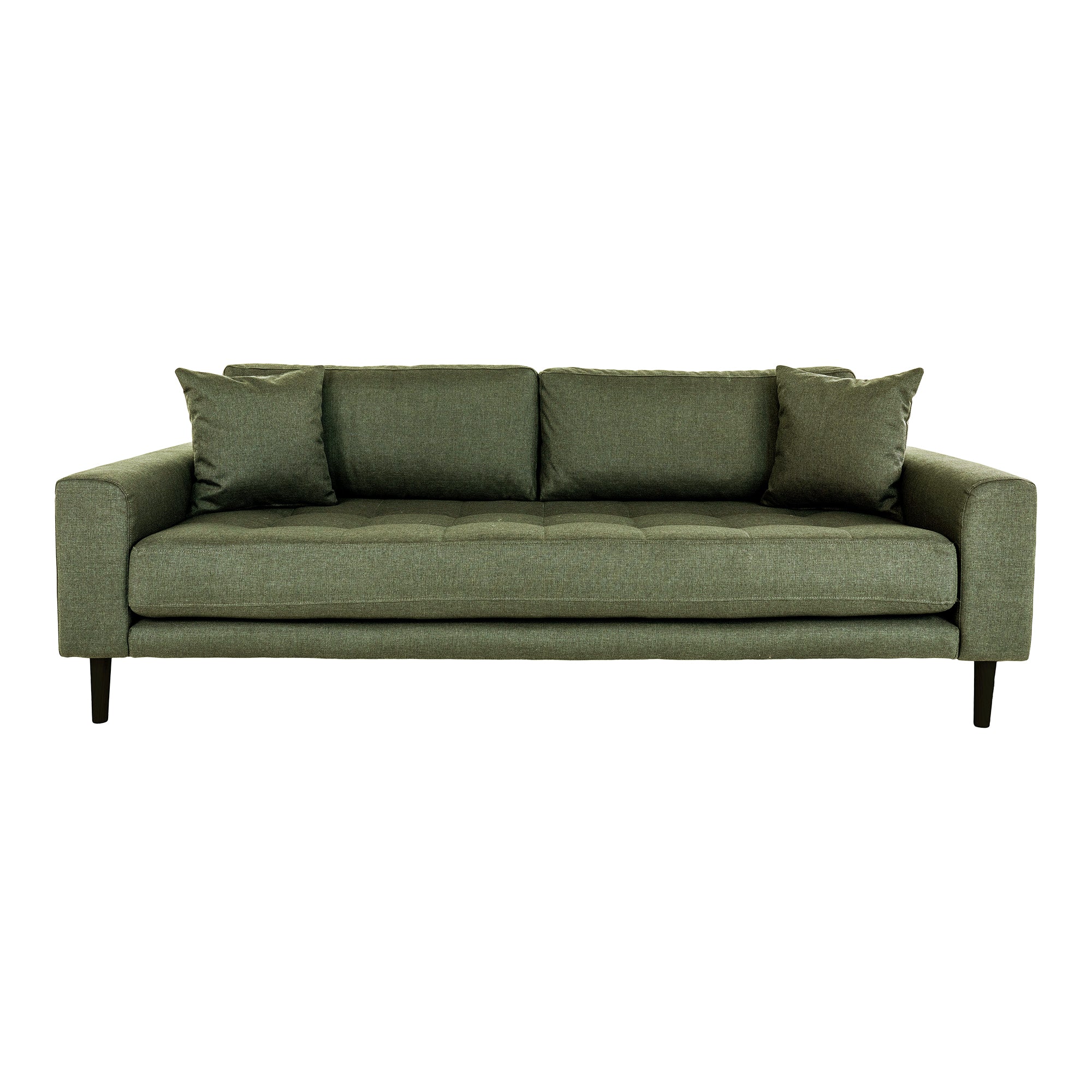Lido Personers Sofa Personers Sofa Olivengrøn Med Puder Sorte Træbnen Hn1020
