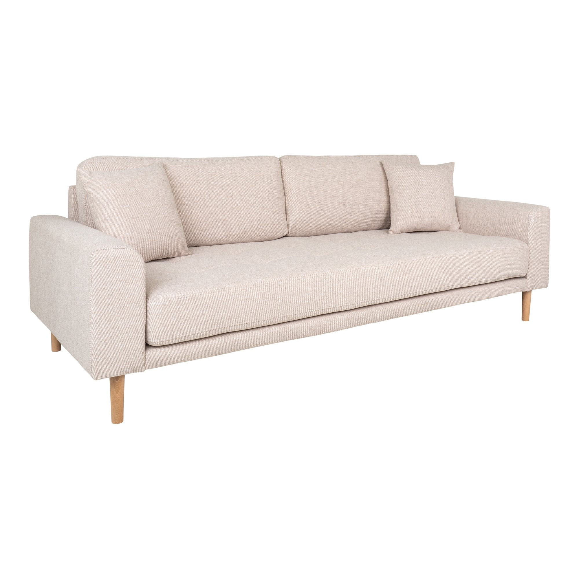 Lido Personers Sofa Personers Sofa Sand Med Puder Natur Træben Hn1050