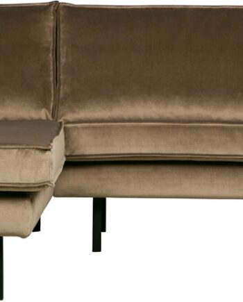 Loungemodul Woood Rodeo Venstrevendt Chaiselong Taupe Velour Fast Komfort