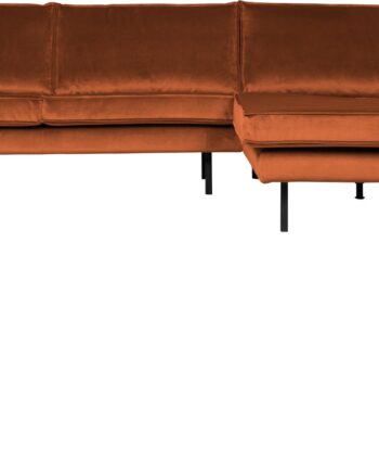 Loungesofa Woood Rodeo 300 Rust Jarra Velour Højrevendt Chaiselong Fast Siddekomfort