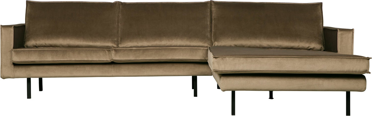 Loungesofa Woood Rodeo Højrevendt Chaiselong 300x155 Jarra Velour Taupe