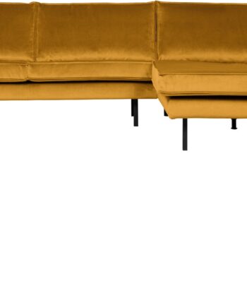 Loungesofa Woood Rodeo Højrevendt Chaiselong Oker Velour Fast Siddekomfort 300