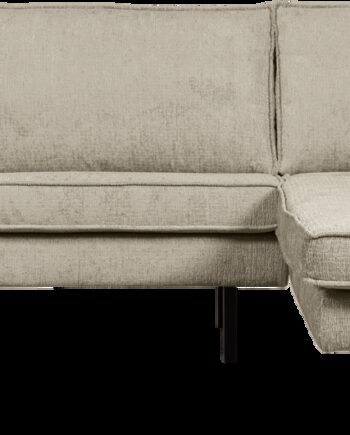 Loungesofa Woood Rodeo Højrevendt Chaiselong Wheatfield Struktureret Velour 100 Polyester Fast Siddekomfort Højt Benstel