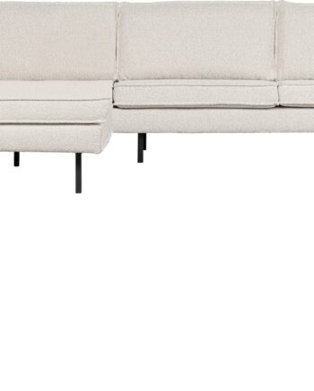 Loungesofa Woood Rodeo Venstrevendt Chaiselong 300 Boucl Natur Fast Siddekomfort Slanke Metalben