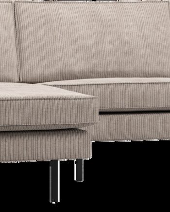 Loungesofa Woood Rodeo Venstrevendt Chaiselong 300 Mørk Sand Ribstof 100 Polyester Fast Siddekomfort