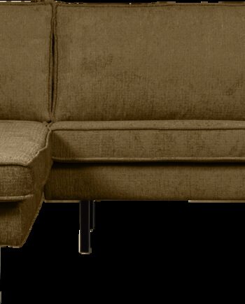 Loungesofa Woood Rodeo Venstrevendt Chaiselong 300x155 Grov Velour Guld 100 Polyester