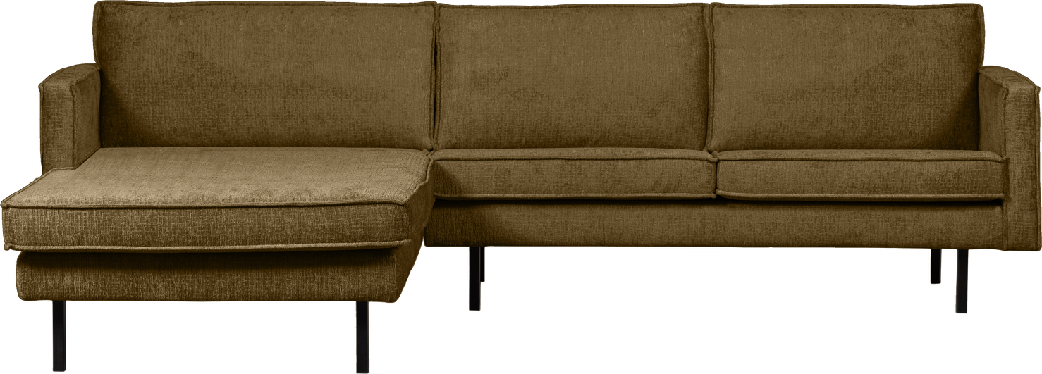 Loungesofa Woood Rodeo Venstrevendt Chaiselong 300x155 Grov Velour Guld 100 Polyester