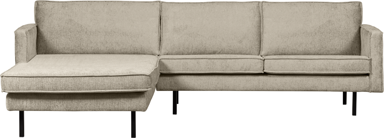 Loungesofa Woood Rodeo Venstrevendt Chaiselong Grov Velour Wheatfield Beige 100 Polyester Martindale 000