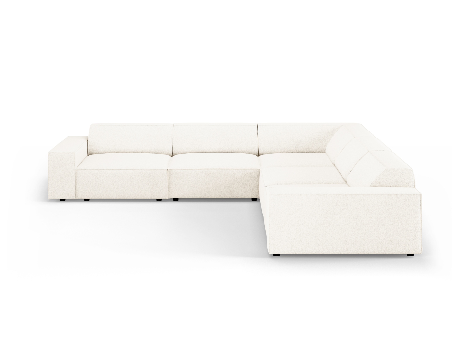 Micadoni Jodie Symmetrisk Pers Hjørnesofa Beige Boucl Stof Sort Plast