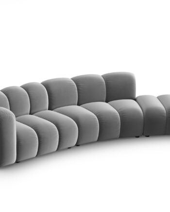 Micadoni Lupin Modul Sofa Højre Sæder Grå Fløjl Sort Plast