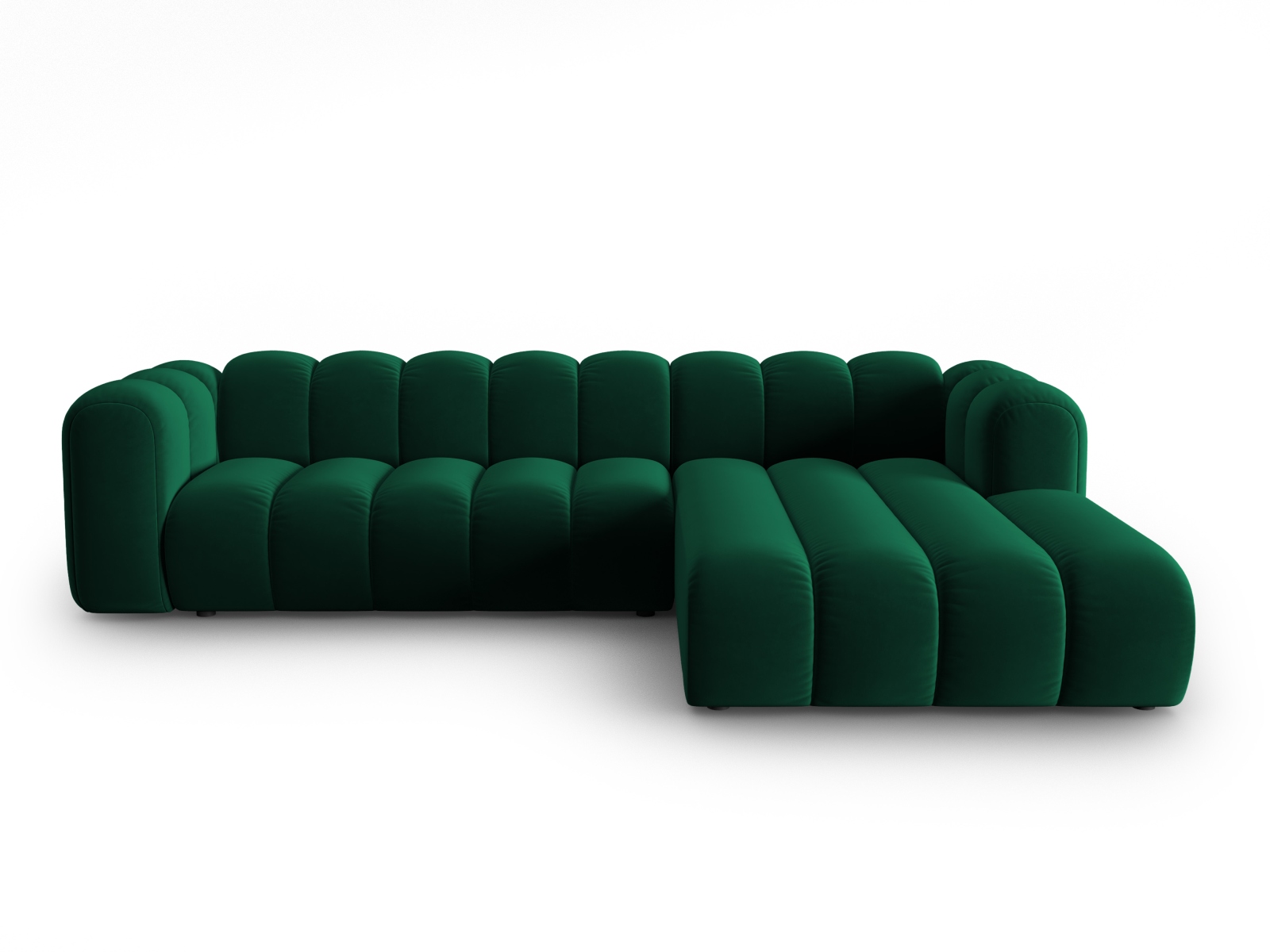 Micadoni Lupin Modular Pers Hjørnesofa Højre Flaske Grøn Fløjl Stof