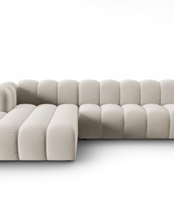 Micadoni Lupin Modular Pers Hjørnesofa Venstre Beige Fløjl Stof