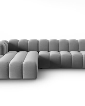 Micadoni Lupin Modular Pers Hjørnesofa Venstre Grå Fløjl Stof