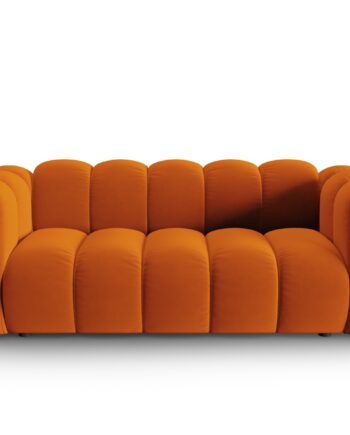 Micadoni Lupin Sofa Sæder Orange Fløjl Sort Plast