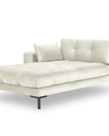 Micadoni Mamaia Chaiselong Venstre Beige Fløjl Sort Metal 185x102x75