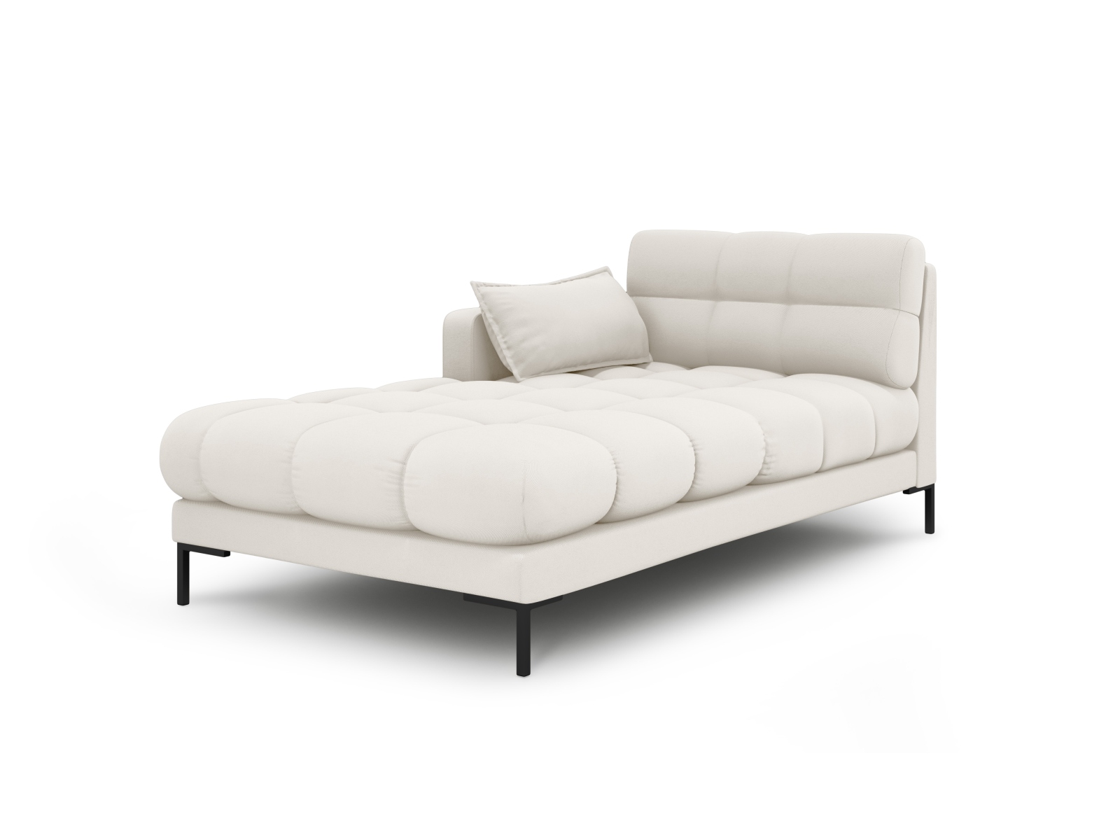Micadoni Mamaia Chaiselong Venstre Beige Stof Sort Metal 185x102x75
