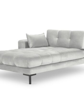 Micadoni Mamaia Chaiselong Venstre Sølv Fløjl Sort Metal 185x102x75