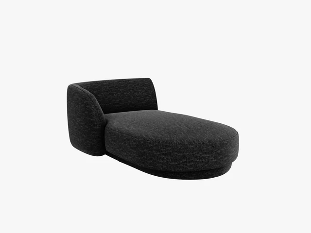 Micadoni Miley Chaiselong Venstre Sort Chenille Sort Plast 150x95x70