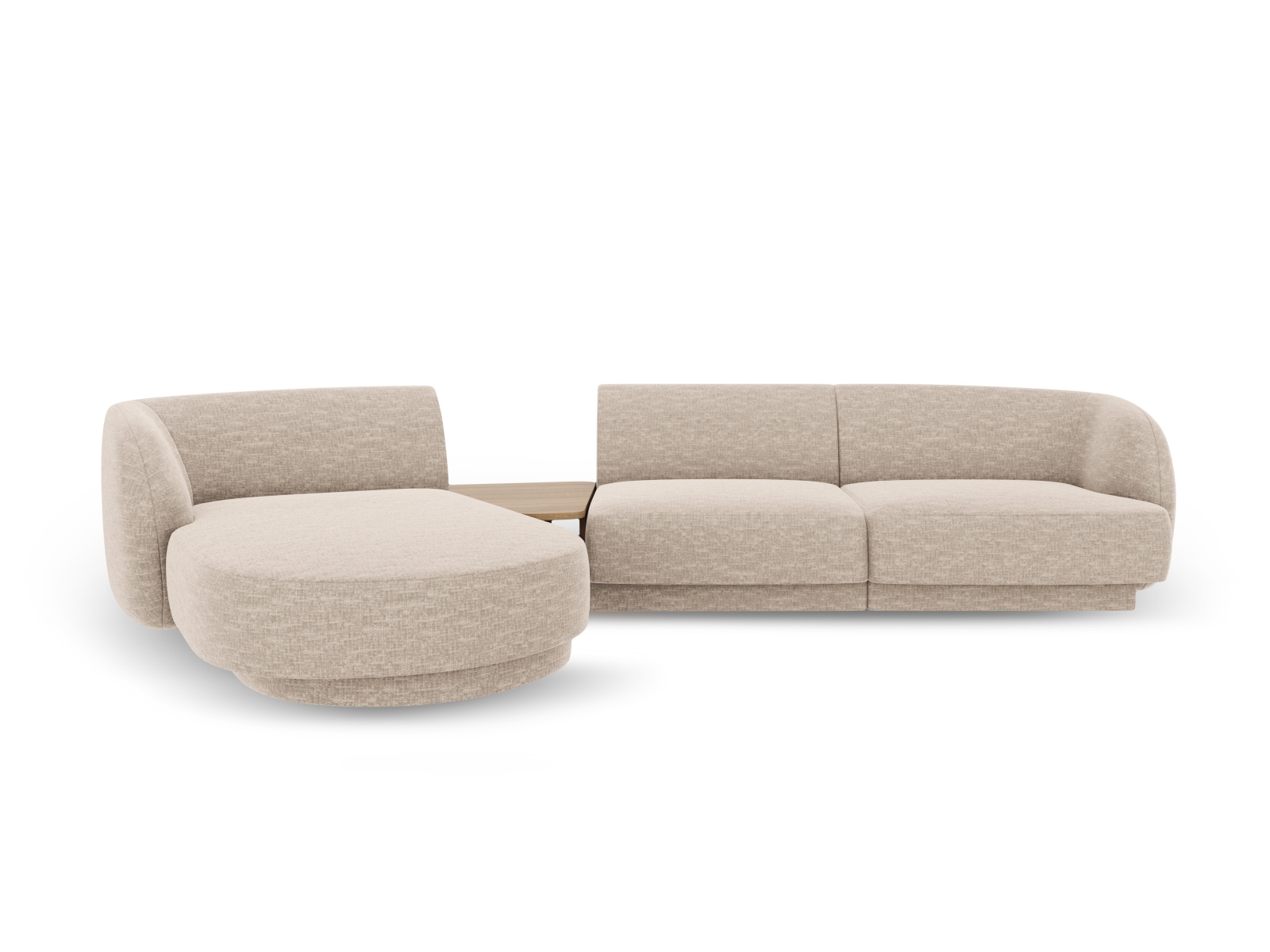 Micadoni Miley Pers Modulær Hjørnesofa Venstre Sofabord Beige Chenille