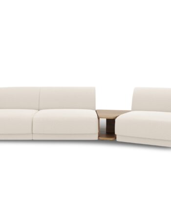 Micadoni Miley Pers Modulær Sofa Højre Sofabord Beige Boucl