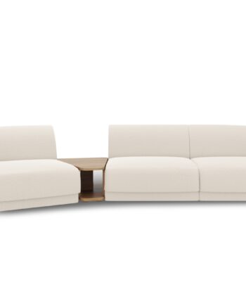 Micadoni Miley Pers Modulær Sofa Venstre Sofabord Beige Boucl