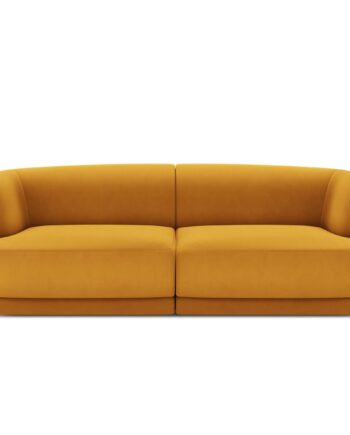 Micadoni Miley Sofa Sæder Gul Fløjl Sort Plast