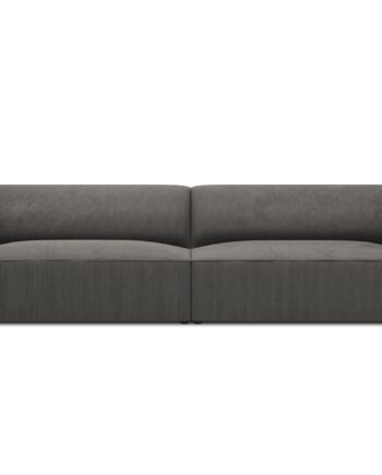 Micadoni Ruby Sofa Sæder Antracitgrå Corduroy Stof Sort Plast