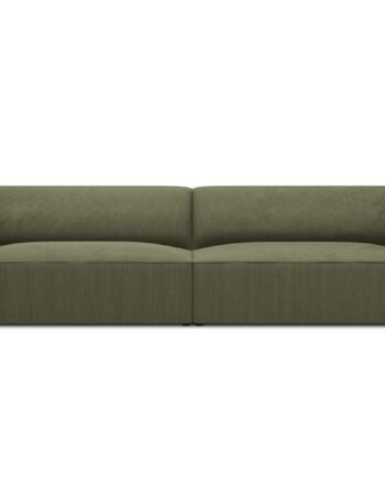 Micadoni Ruby Sofa Sæder Grøn Corduroy Stof Sort Plast