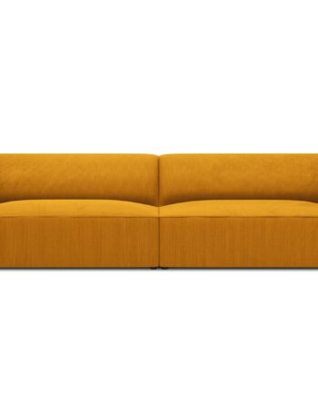 Micadoni Ruby Sofa Sæder Gul Corduroy Stof Sort Plast