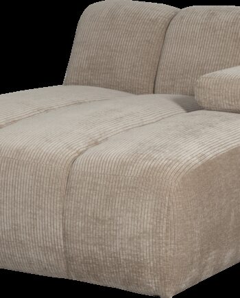Modulsofa Woood Mojo Chaiselong Højre Ribstof 100 Polyester Mørk Sand
