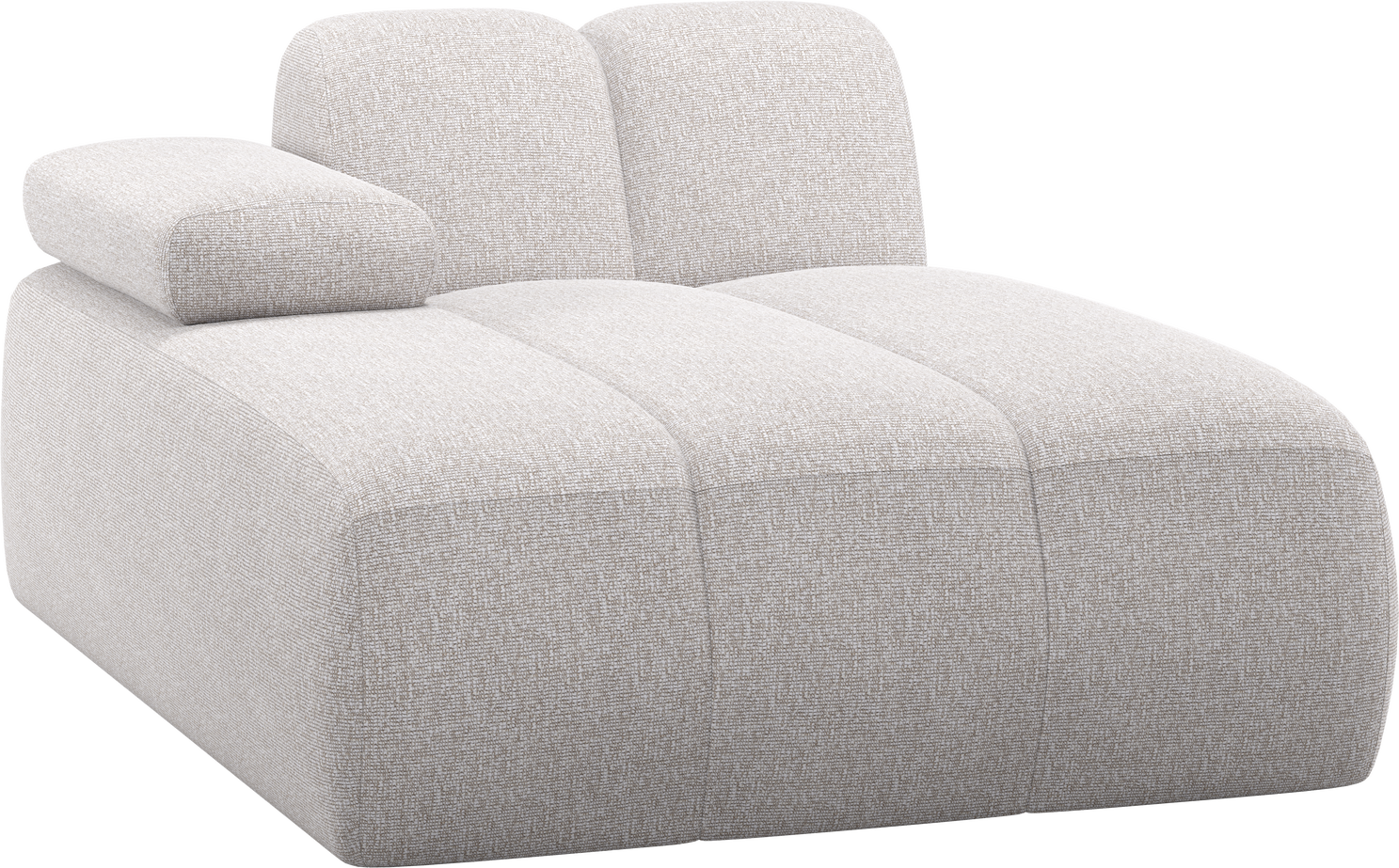 Modulsofa Woood Mojo Chaiselong Modul Venstre Ecru Melange Boucl 124x162 Justerbare Armlæn