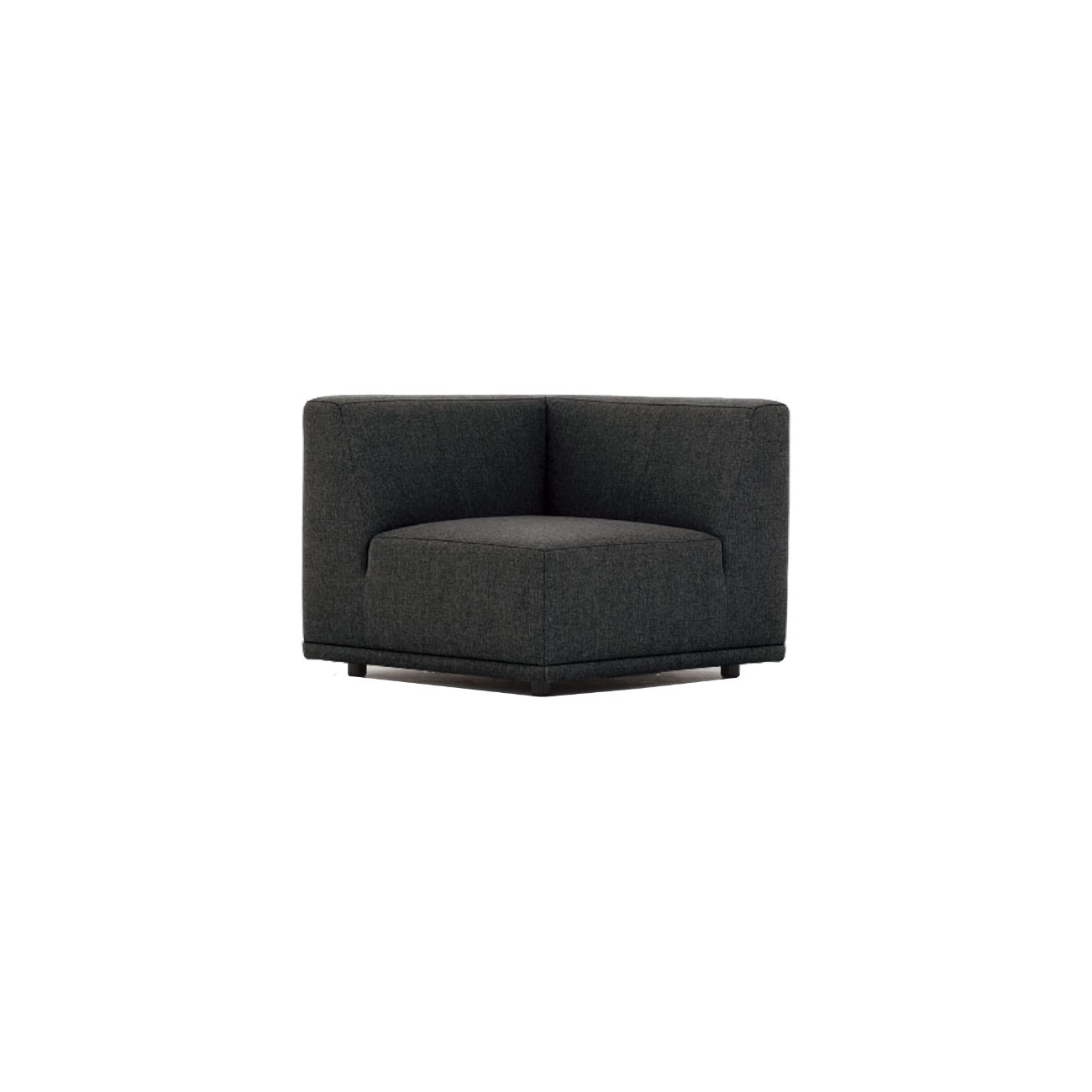 New York Hjørnemodul Sofa Kvadratisk Grå Polyester Stof Sort Plastik