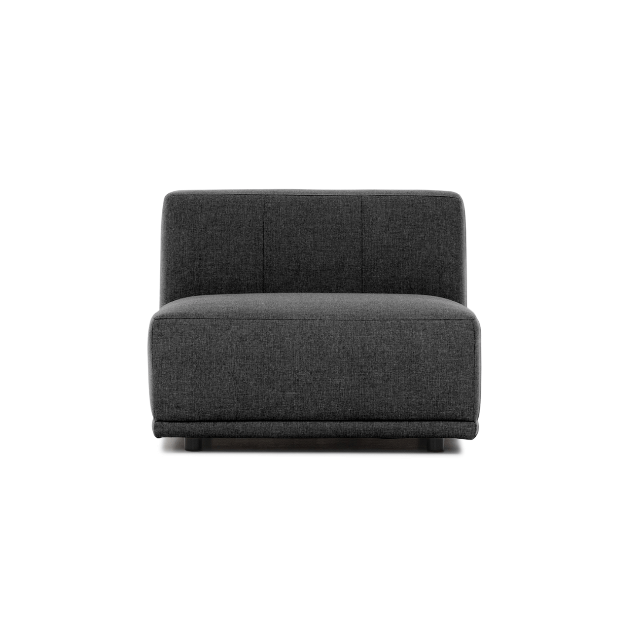 New York Midtermodul Sofa Kvadratisk Grå Polyester Stof Sort Plastik