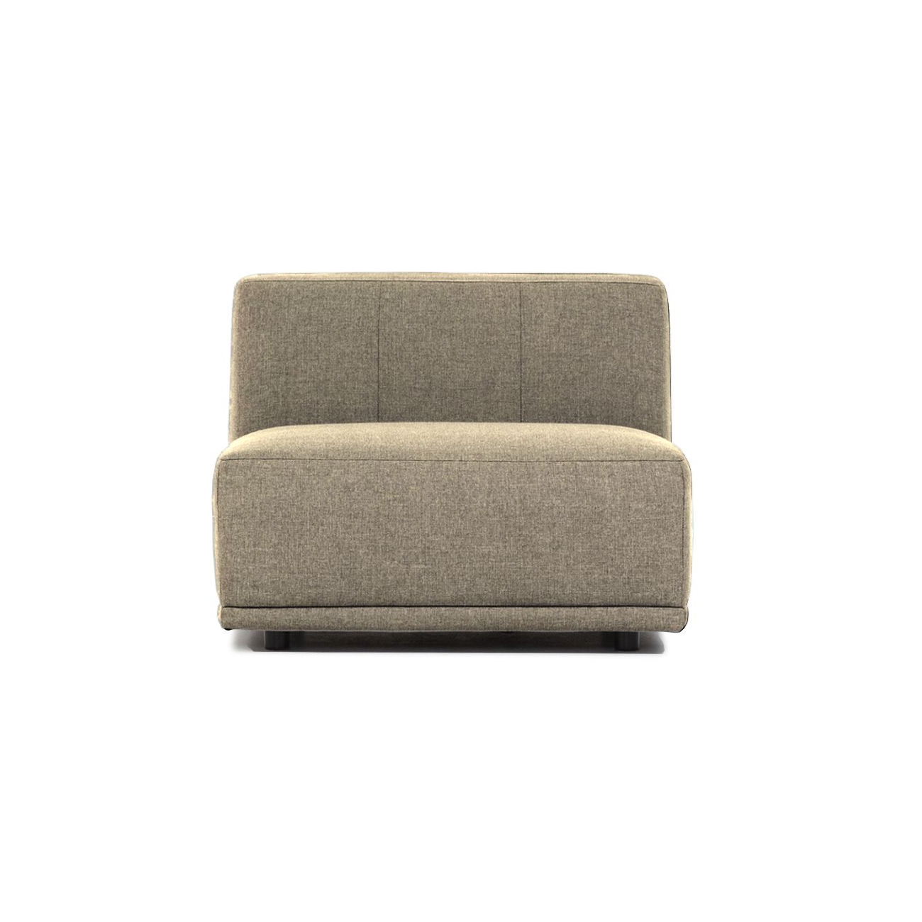 New York Midtermodul Sofa Kvadratisk Latte Polyester Stof Sort Plastik