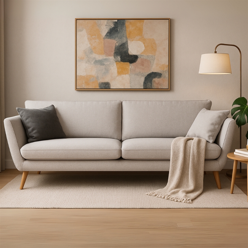 Nordly Egelykke Personers Sofa Lysegrå Stof 194 Møbelsalg
