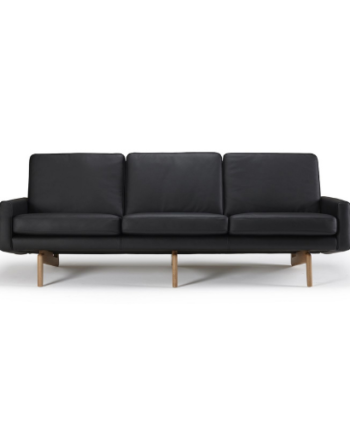 Nordly K200 Sofa Personers Sort Læder Sofa 216  Møbelsalg