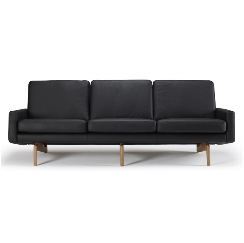 Nordly Springfield Personers Sofa Sort Læder 216 Møbelsalg