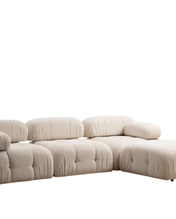 Nordvrk Bubble Puf Hjørnesofa Creme Bouclette Polyester Mat Sort Plast