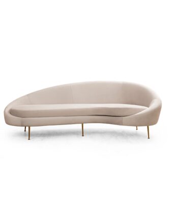 Nordvrk Eses Pers Sofa Højre Beige Polyester Stof Guld Metal