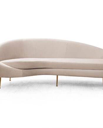 Nordvrk Eses Pers Sofa Venstre Beige Polyester Stof Guld Metal