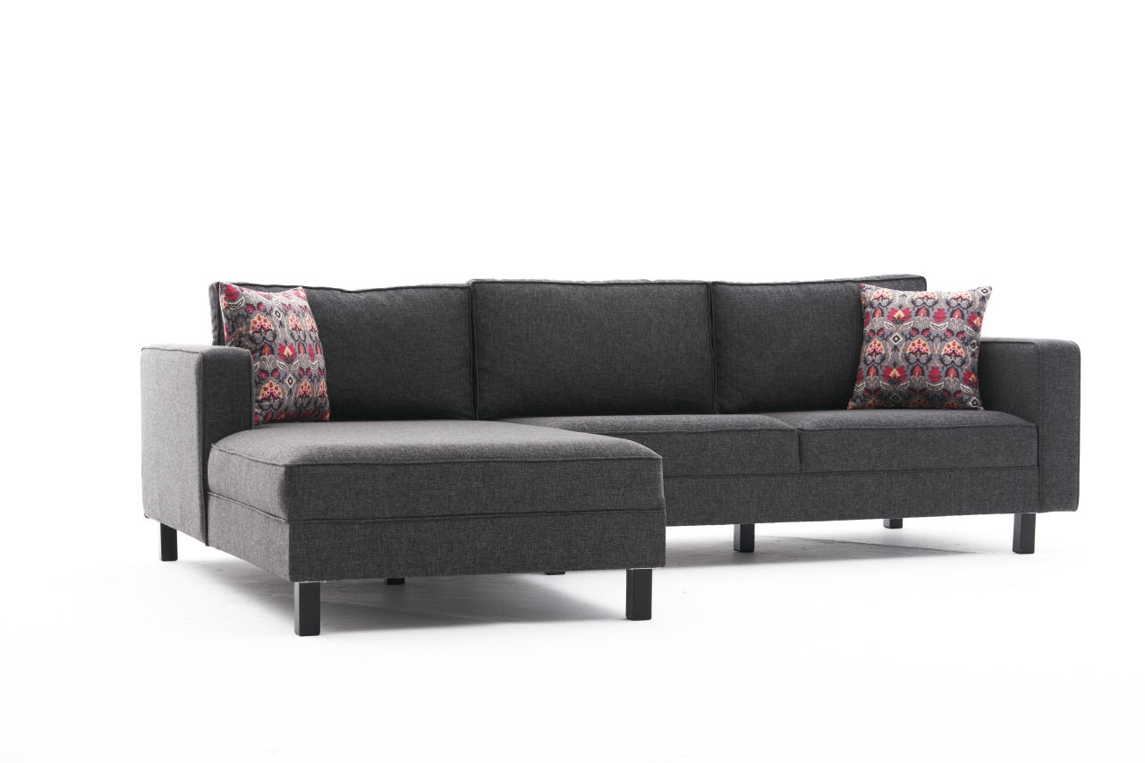 Nordvrk Kale Linen Hjørnesofa Venstre Antracitgrå Polyester
