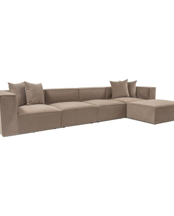 Nordvrk Sora Pouffe Hjørnesofa Cappuccino Stof