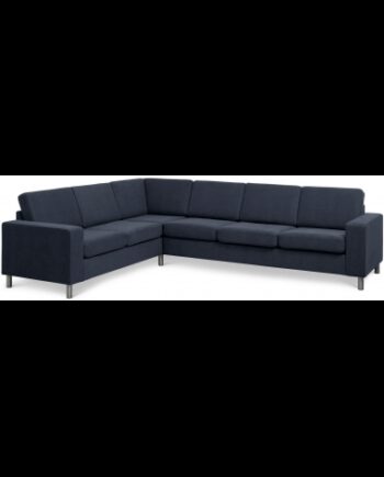 Panset Hjørnesofa Polyester B295 D230 Børstet Alugrå Blå