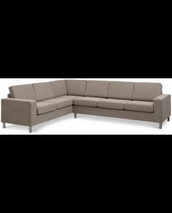 Panset Hjørnesofa Polyester B295 D230 Børstet Alugrå Lysebrun