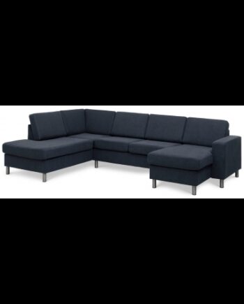Panset Sofa Polyester B295 D197 Børstet Alugrå Blå