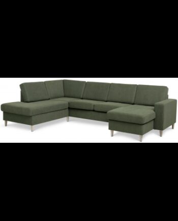 Panset Sofa Polyester B295 D197 Natur Mosgrøn