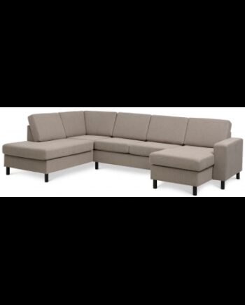 Panset Sofa Polyester B295 D197 Sort Lysebrun