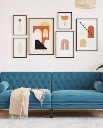 Personers Chesterfield Sofa Fløjl Med Bolsterpuder Blå
