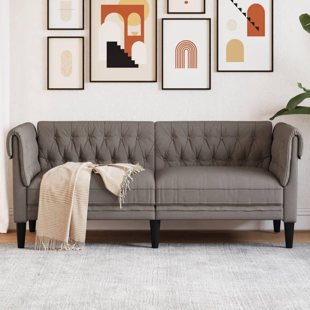 Personers Chesterfield Sofa Stof Gråbrun