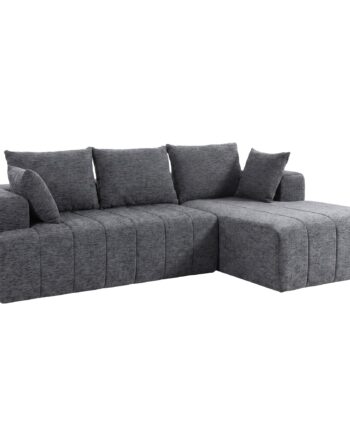 Personers Formet Hjørnesofa Med Fodskammel Sovesofa Chenille Stil Med Fjederkerne Grå